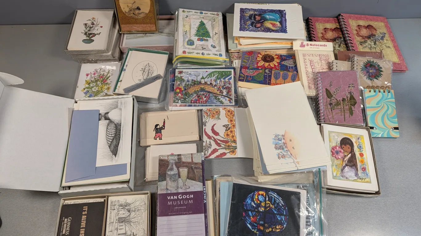 Large Assortment of Unused Notecards, Greeting Cards, and Notebooks
