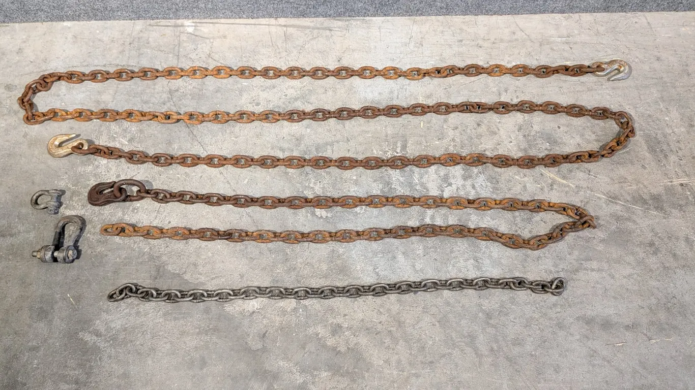 Three Lengths of Metal Chains and Hooks