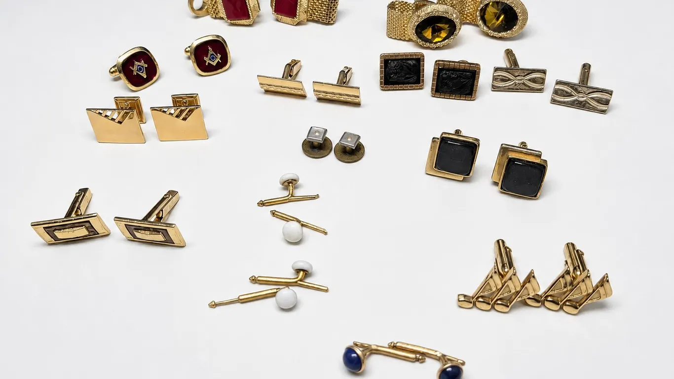 Collection of Vintage Cufflinks and Shirt Studs