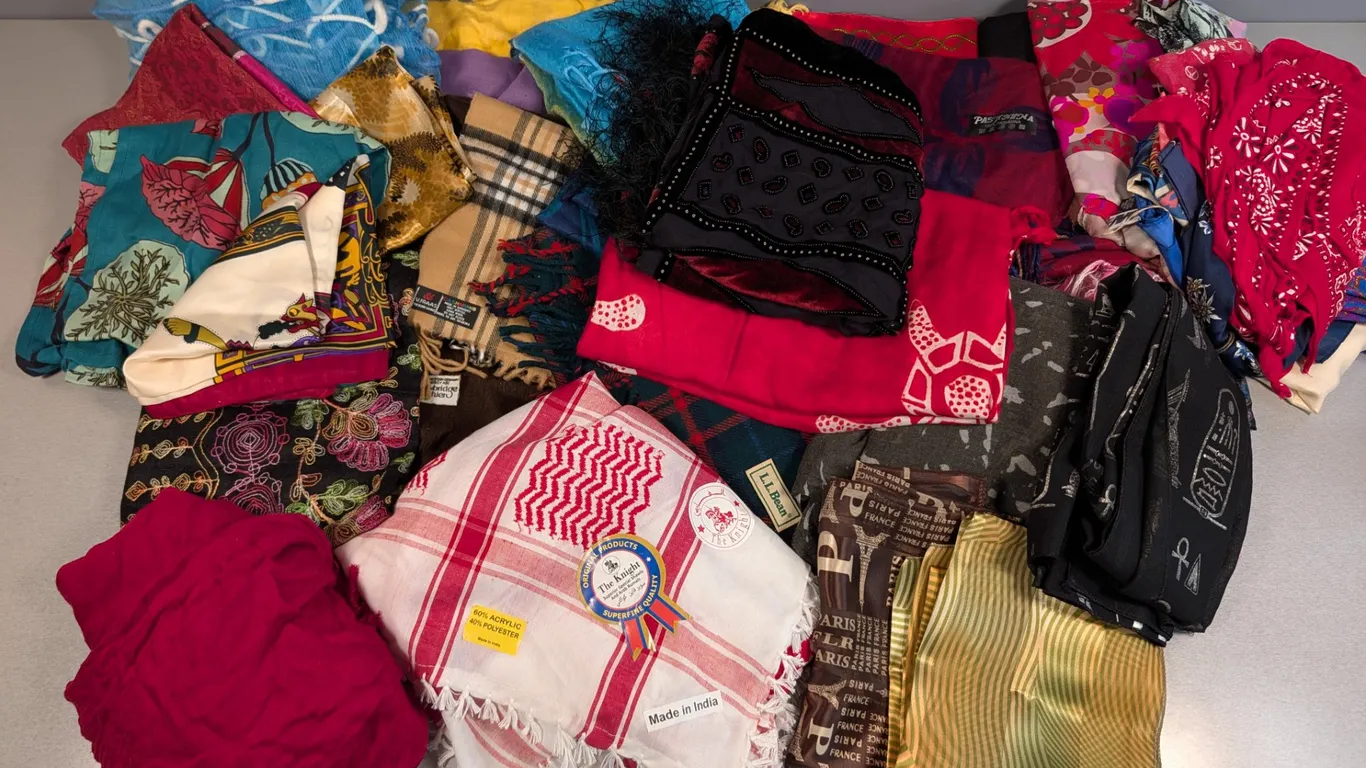 Large Assortment of Vintage & Modern Scarves and Shawls