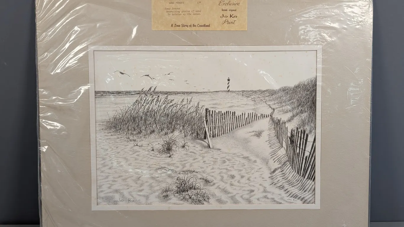 Jo Ko Signed Beach Lighthouse Dune Print