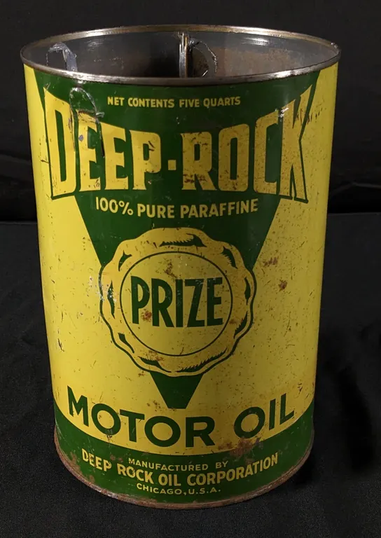 5 QUART CAN DEEP ROCK PRIZE MOTOR OIL CHICAGO ILLINOIS