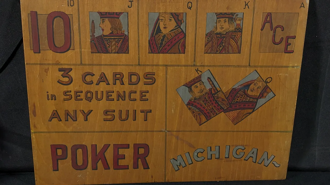 VINTAGE PLYWOOD GAMBLING GAME BOARD SIGN CIRCUS CARNIVAL CASINO