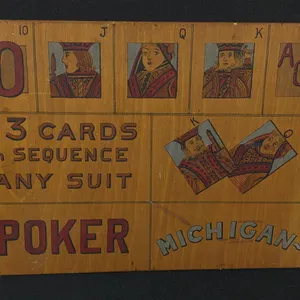 VINTAGE PLYWOOD GAMBLING GAME BOARD SIGN CIRCUS CARNIVAL CASINO