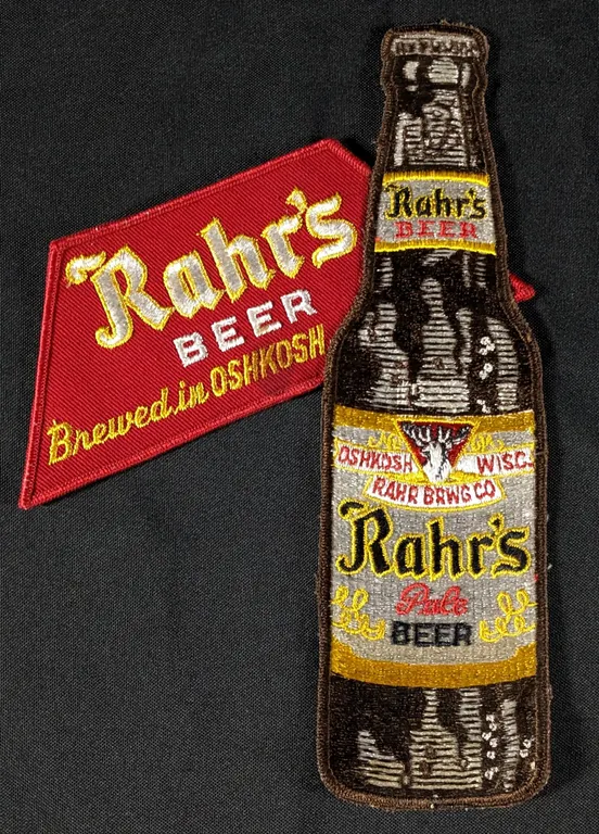 LARGE UNIFORM BACK PATCH RAHR'S PALE BEER OSHKOSH WISCONSIN