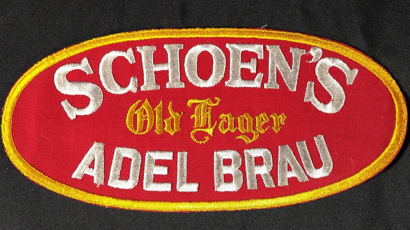 LARGE UNIFORM BACK PATCH SCHOEN'S OLD LAGER ADEL BRAU BEER WAUSASU WISCONSIN