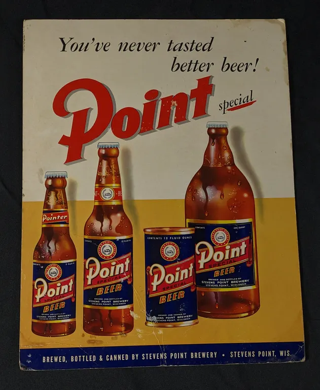 CARDSTOCK SIGN POINT SPECIAL BEER STEVENS POINT WISCONSIN
