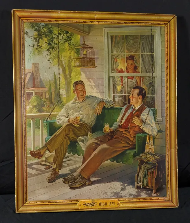 1940 CARDBOARD SIGN MILLER HIGH LIFE BEER