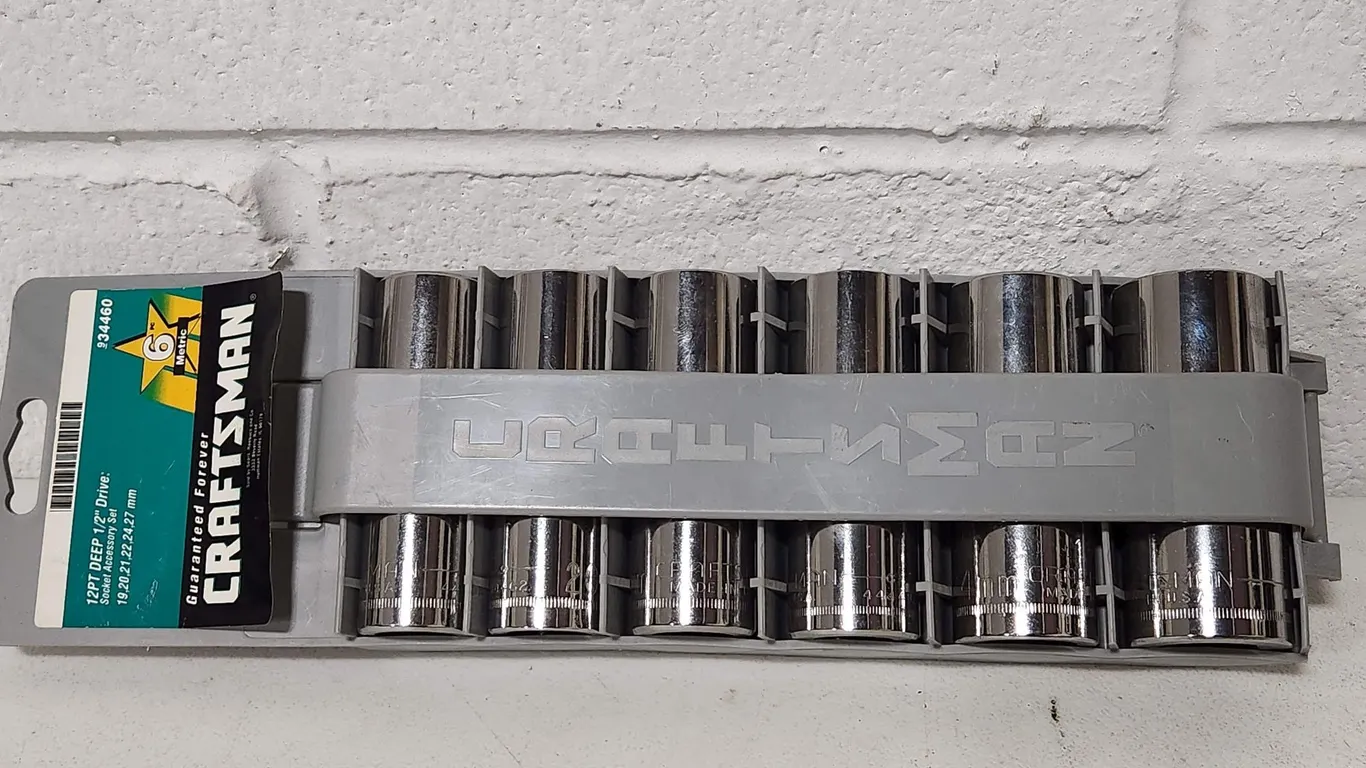 Craftsman 6-pc. 12-pt. Deep, 1/2"Drive Socket Set - 19-27mm