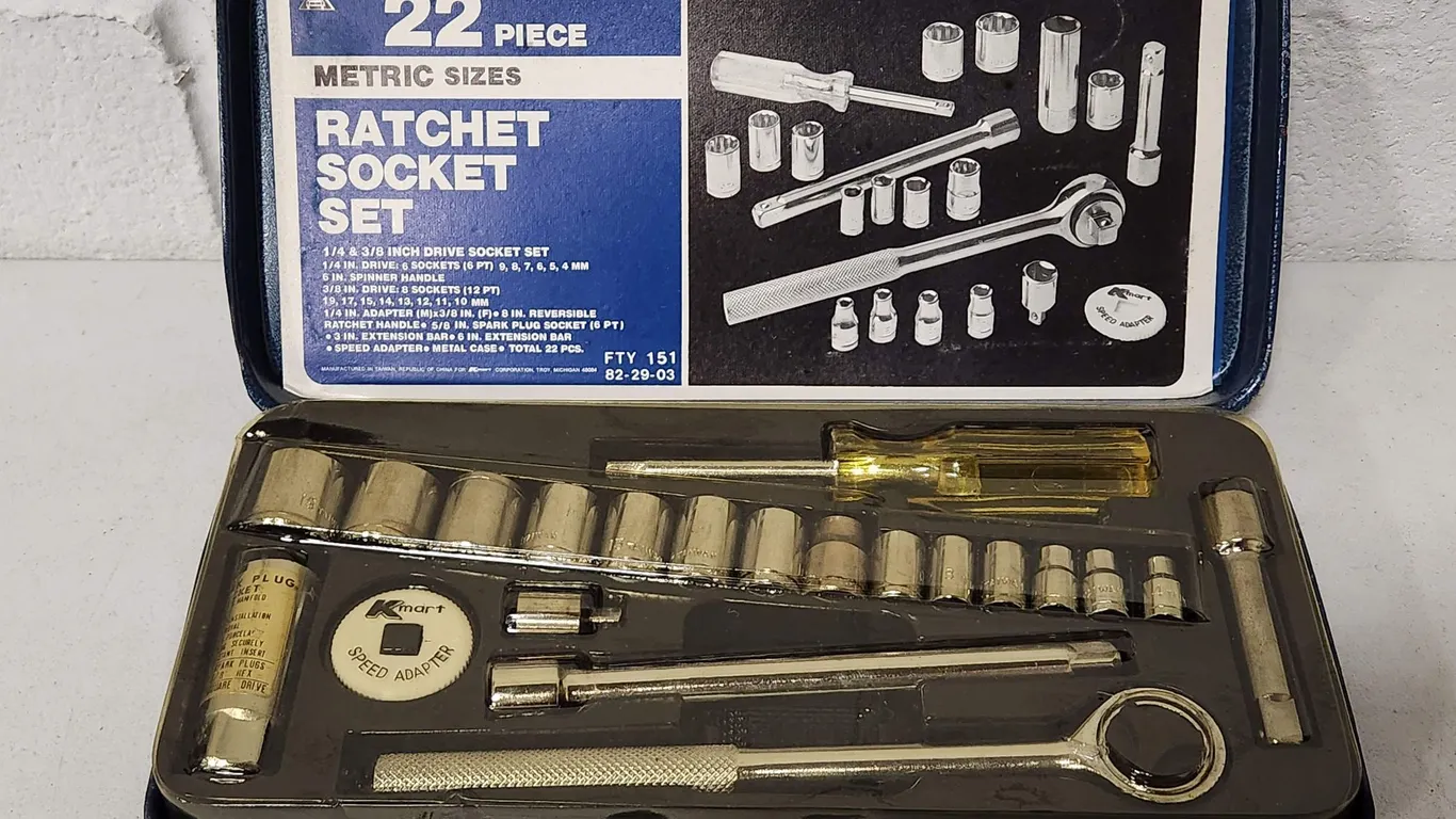 Vintage K-Mart Ratchet Socket Set