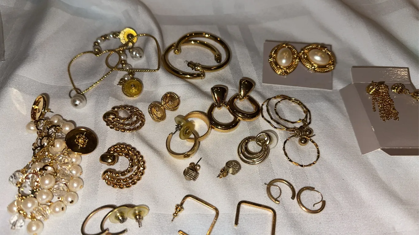 Gold tone earrings