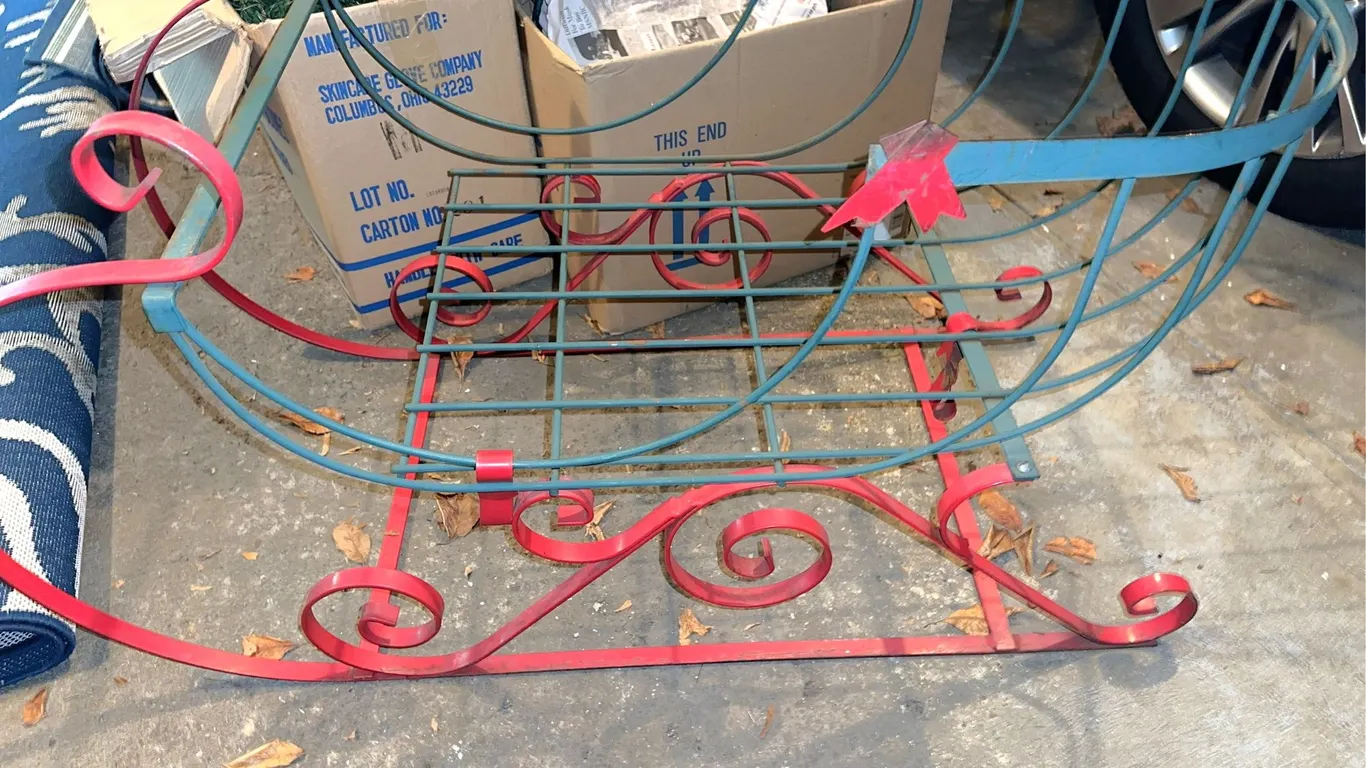 Large metal, outdoor sleigh, etc.