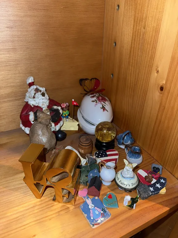 Brass “Love”, figurines etc