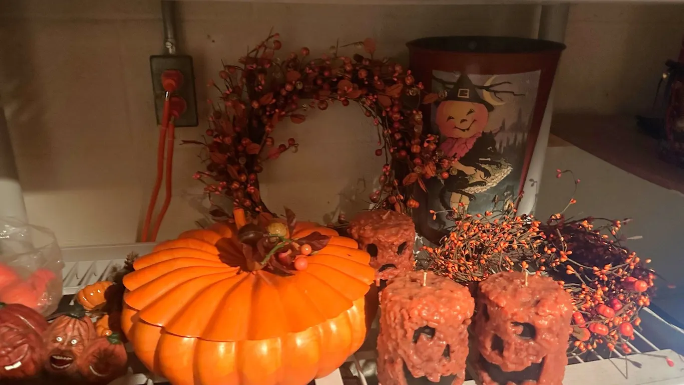 Halloween decor and candles