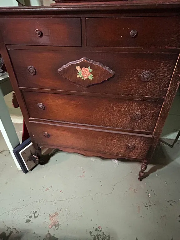 Tall Antique Wooden Dresser