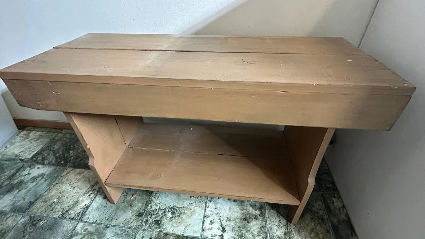 Handcrafted Wooden Table Bench
