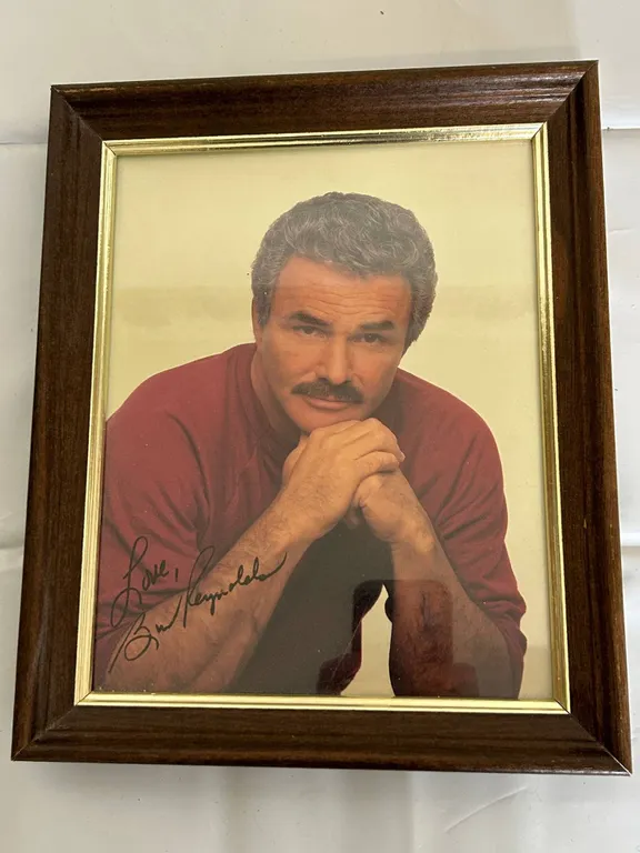 Framed Color Portrait Photograph Signed Burt Reynolds