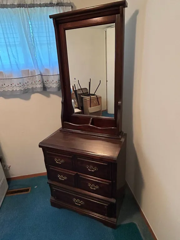 Wood Dresser With Mirror