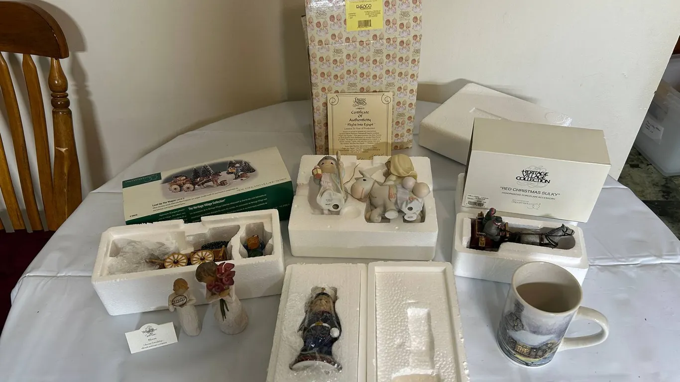 Figurines and Collectibles Including Willow Tree, Precious Moments, Heritage Village