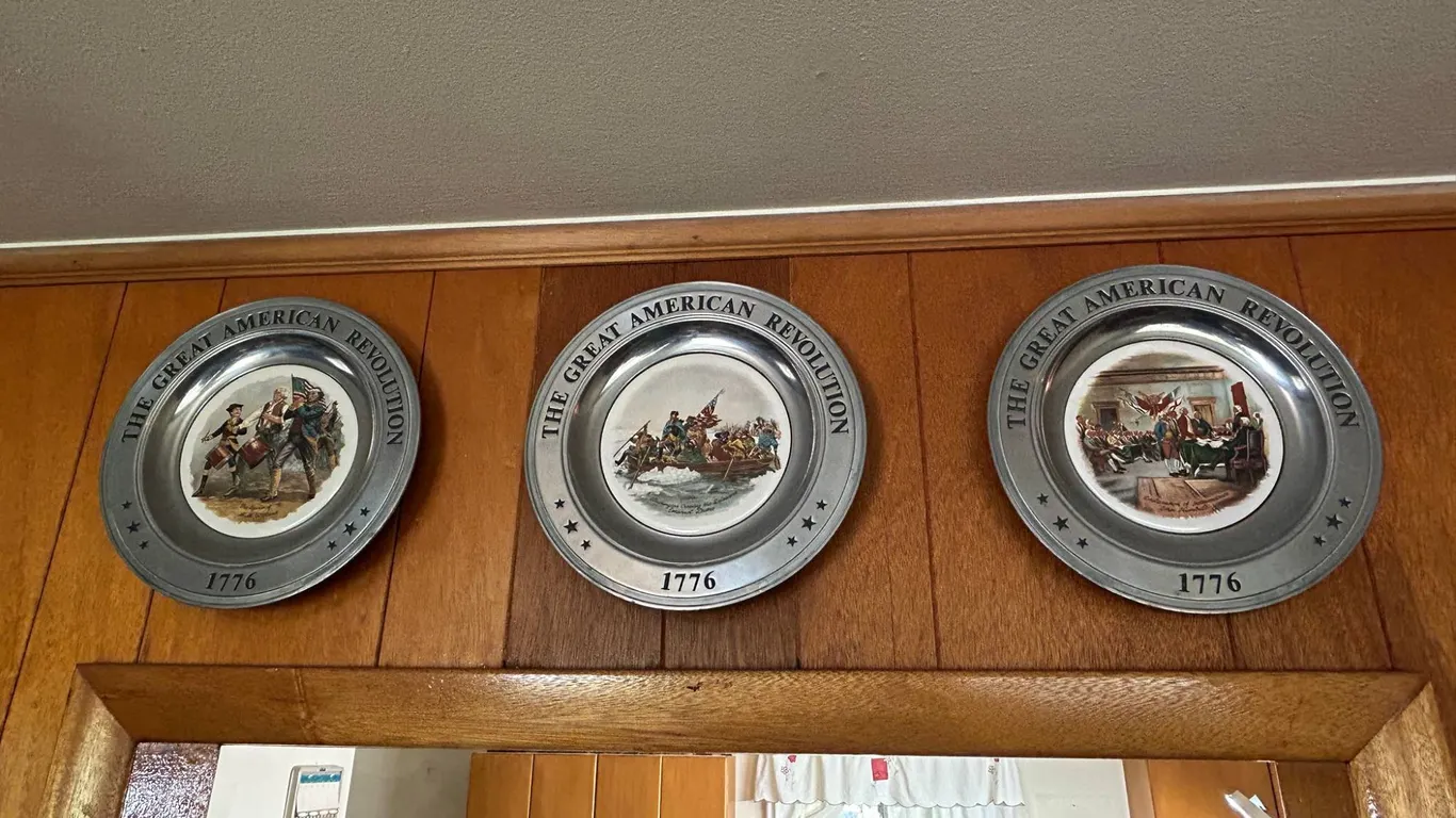 1976 Canton Ohio Pewter Plate Set The Great American Revolution Bicentennial 1776