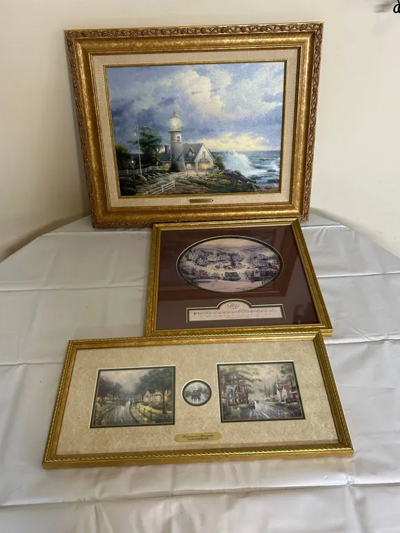 Three Thomas Kinkade Framed Artworks