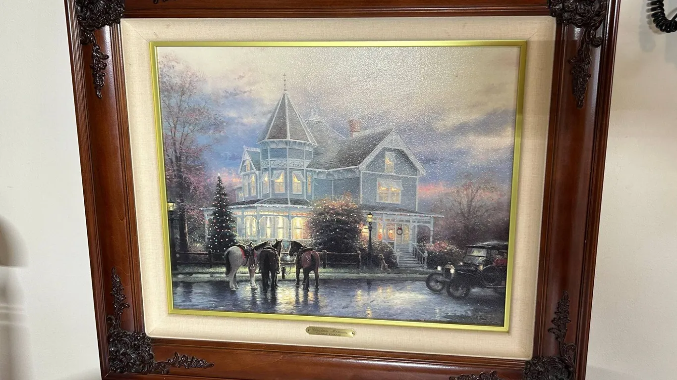 Thomas Kinkade "Christmas Memories" Limited Edition Framed Canvas COA
