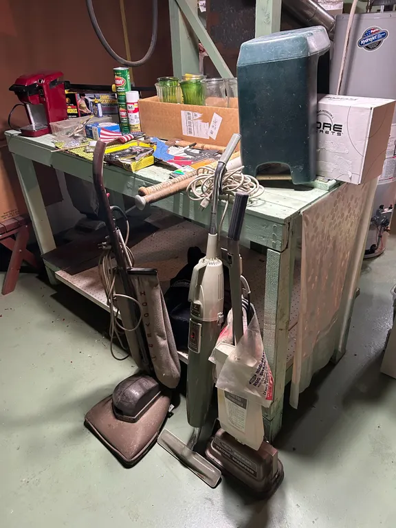 Household Lot: Vacuums, ColemanAir Bed, Keurig, Tools, Cleaning Supplies, Glass Vases, More