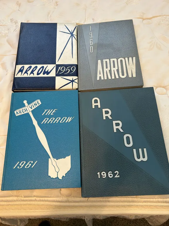 Four 'The Arrow' High School Yearbooks, 1959-1962 Chillicothe, Ohio