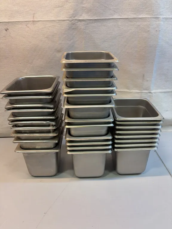 Stainless Steel Food Pans, Various Sizes