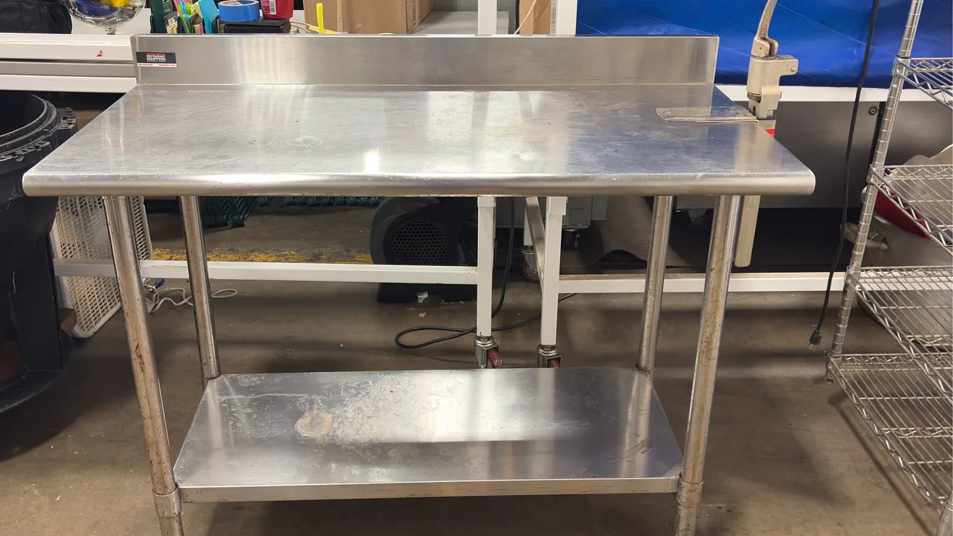 Stainless Steel Prep Table with Built-In Can Opener, 50x24x29