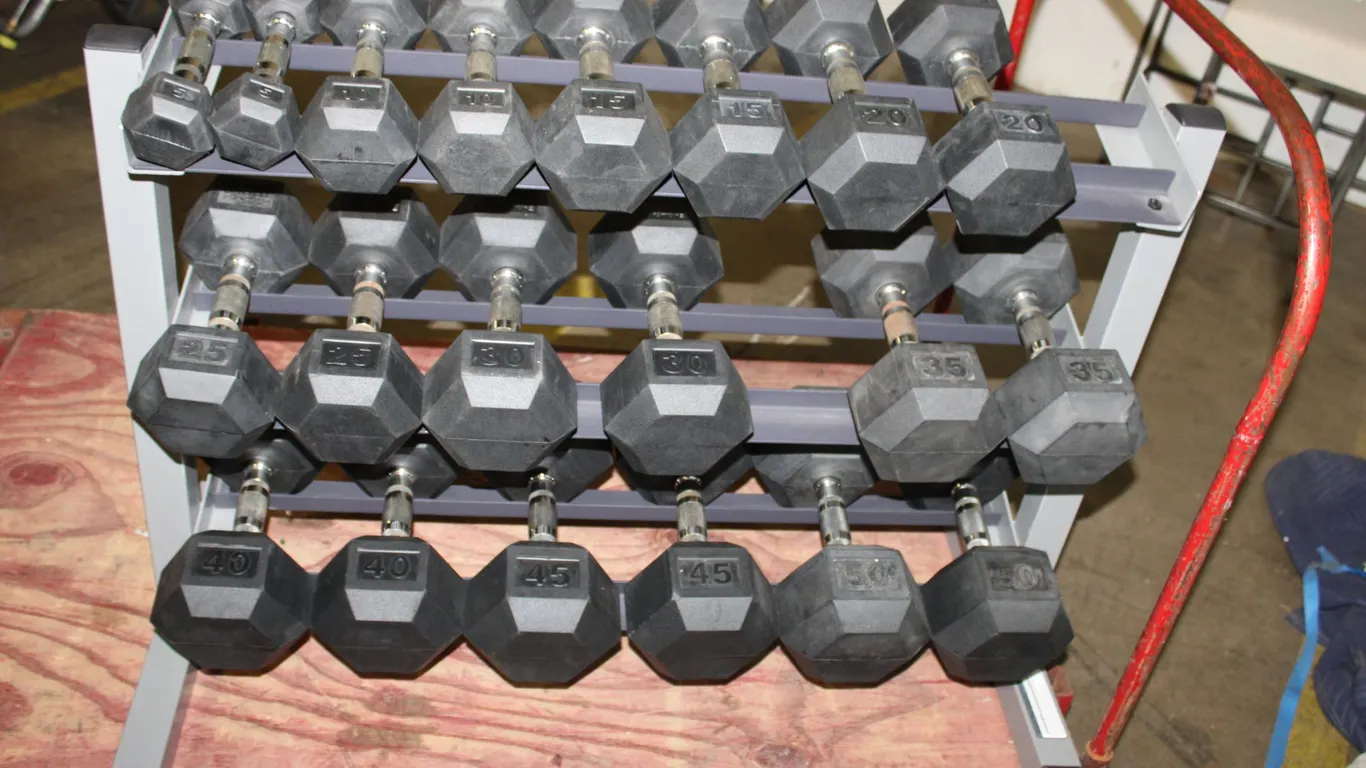 Hex Dumbbells & Rack