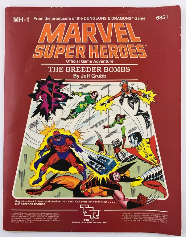Marvel Super Heroes RPG - The Breeder Bombs MH-1 - TSR/Marvel - 1984