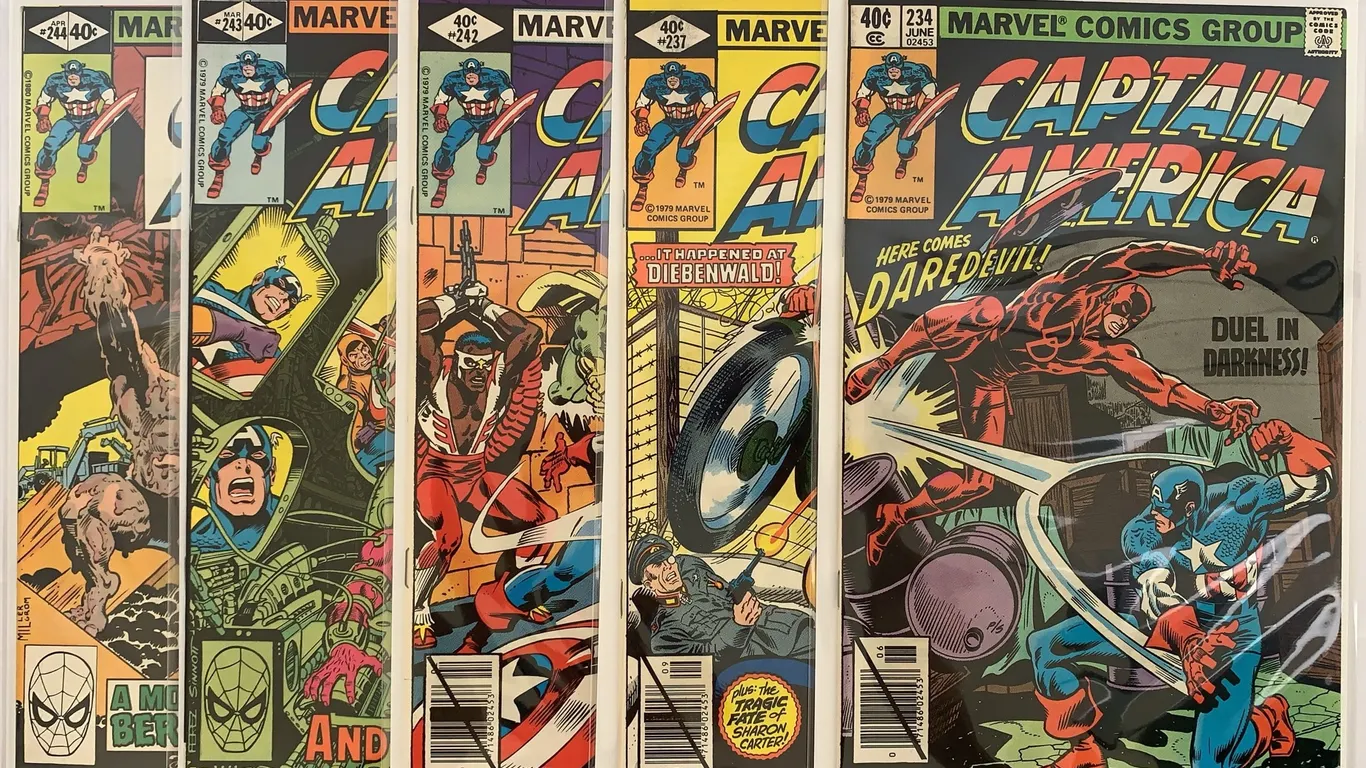 Captain America #234, #237, #242, #243 & #244 Comic Lot - Marvel - 1979