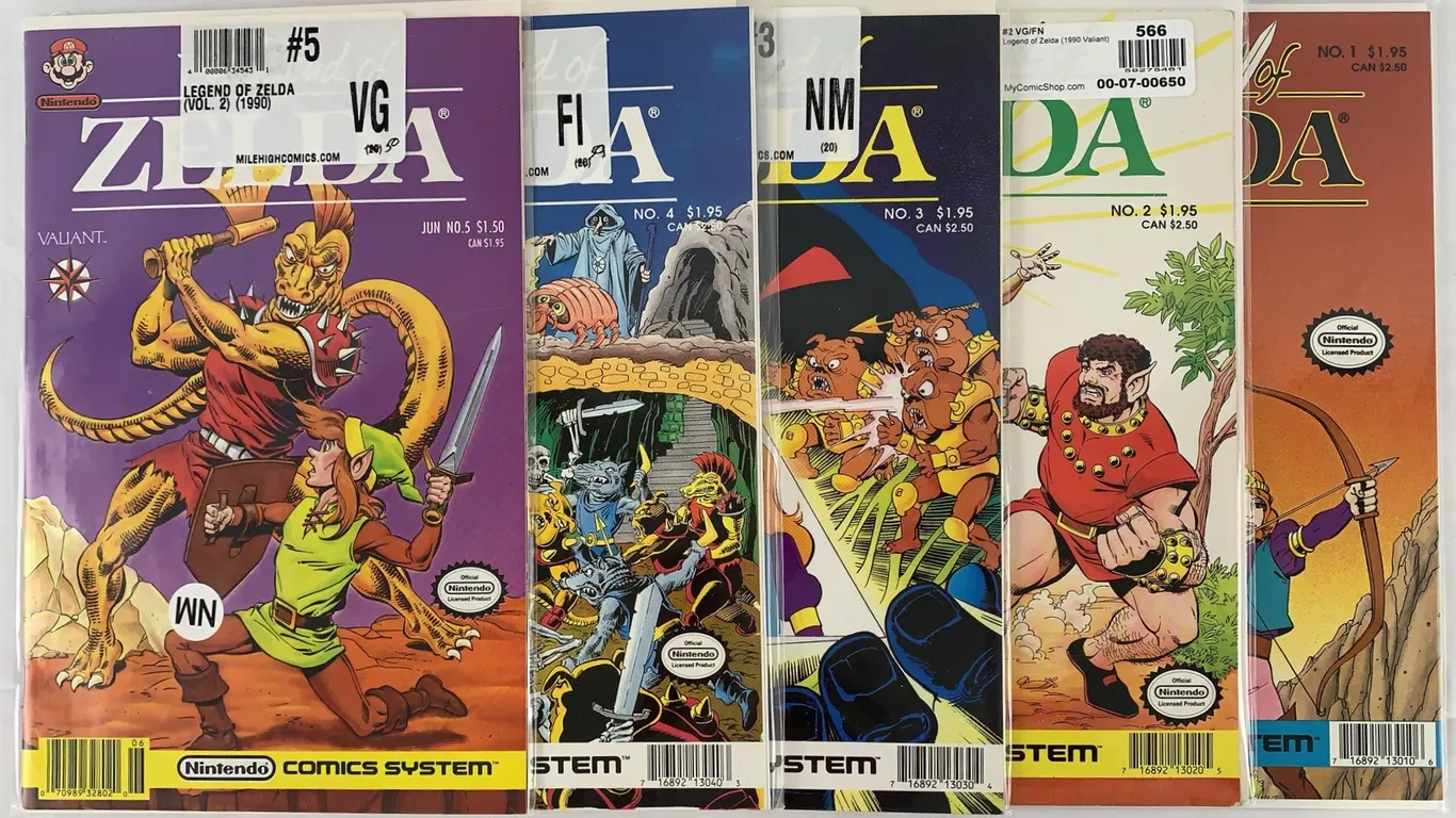 Legend of Zelda #1-5 Comic Set - Valiant Comics - 1990