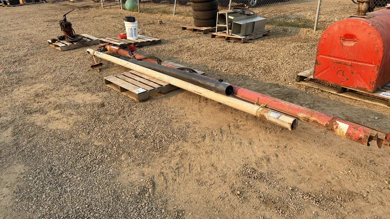 SAKUNDIAK 18' DRILL FILL w/ SPOUT, OLDER ALLIED AUGER