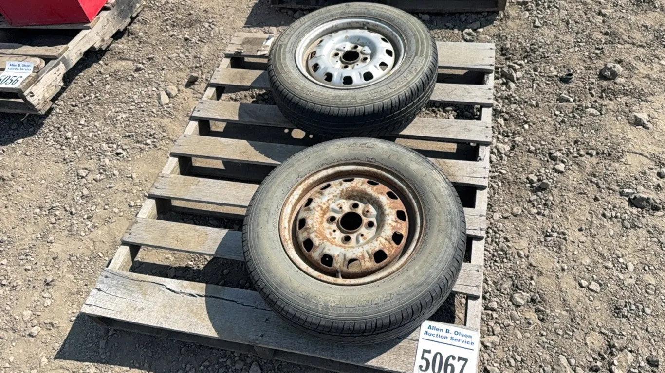 2 - GOODYEAR H550 155/80R13 ON 4 BOLT RIMS