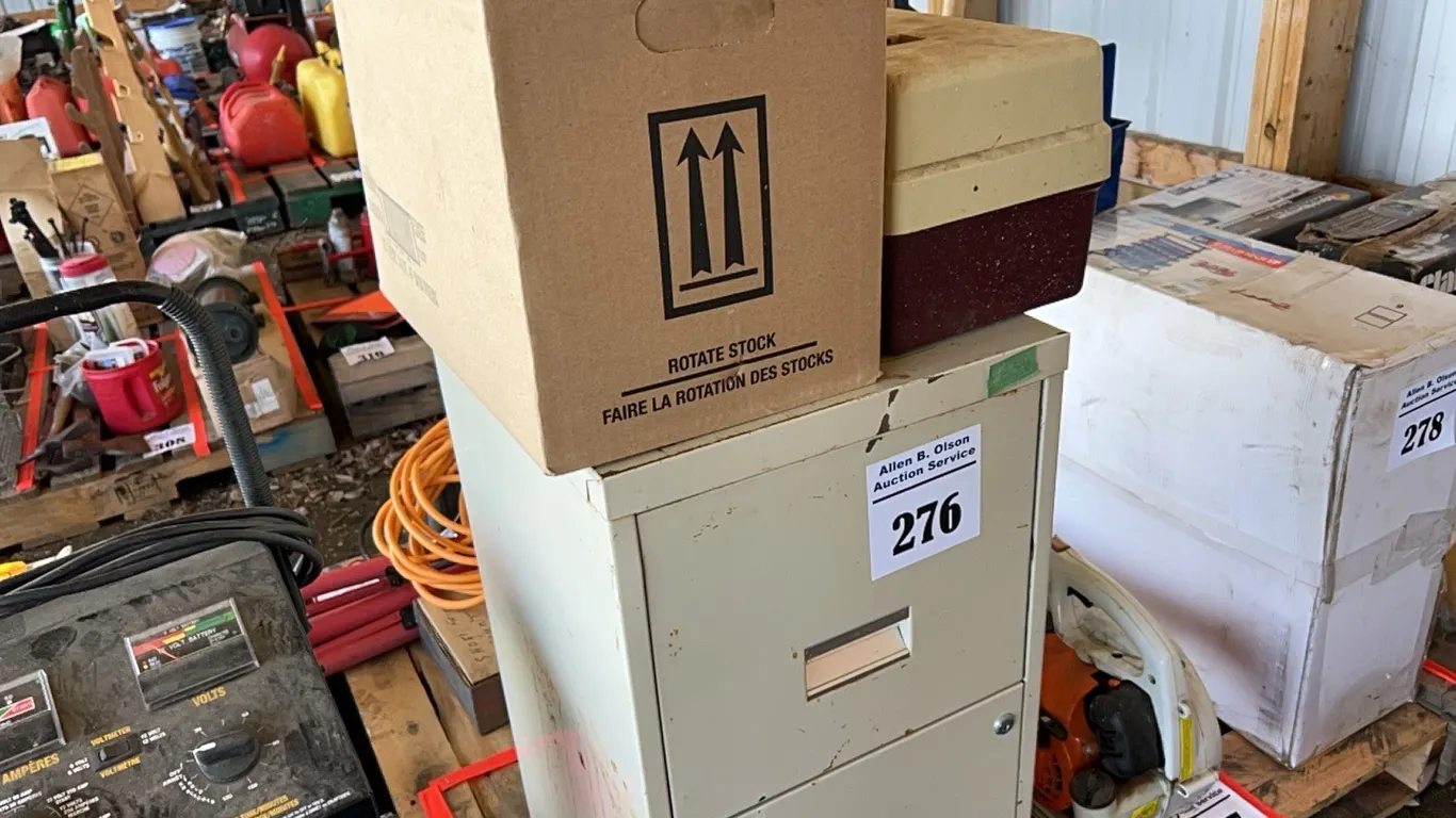 2 - DRAWER FILING CABINET, POWER BOXES & FISH TACKLE BOX