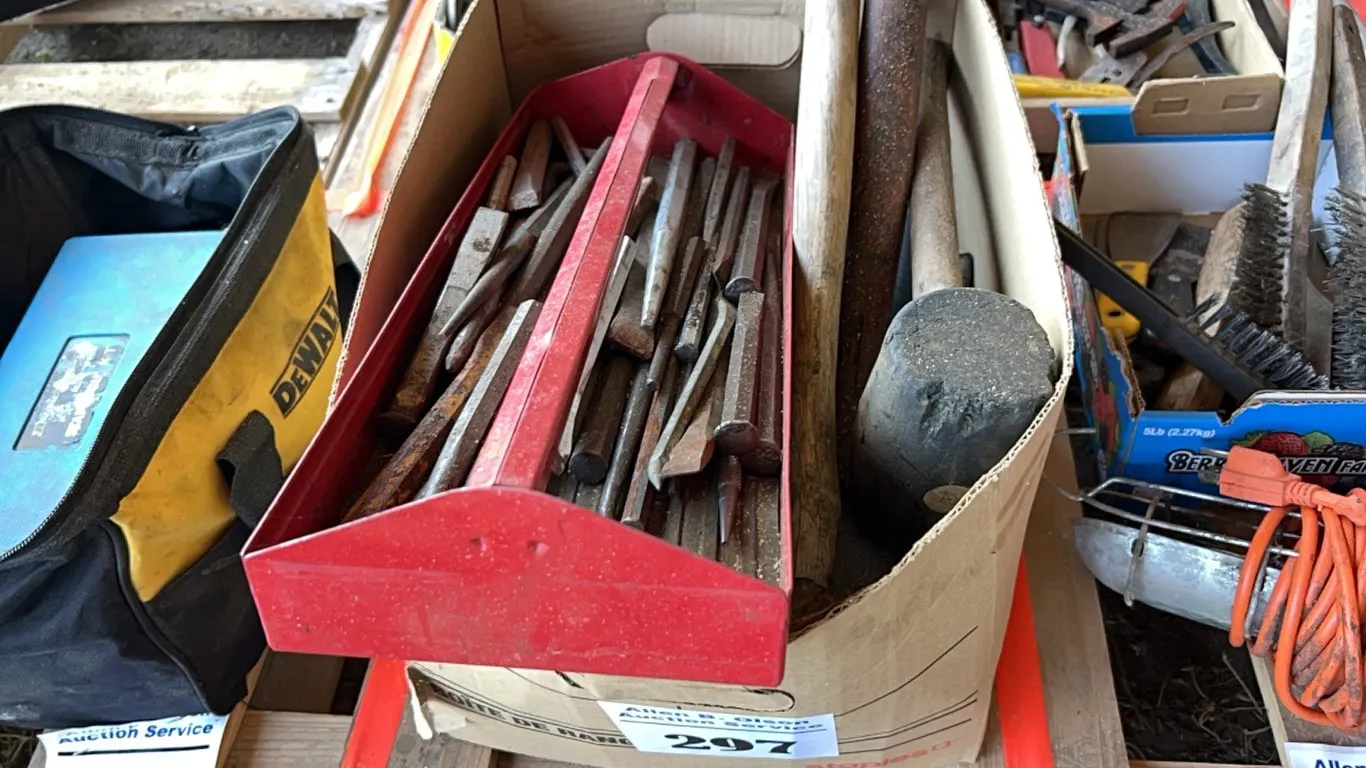ASSORT HAMMERS, PUNCHES & CHISSELS