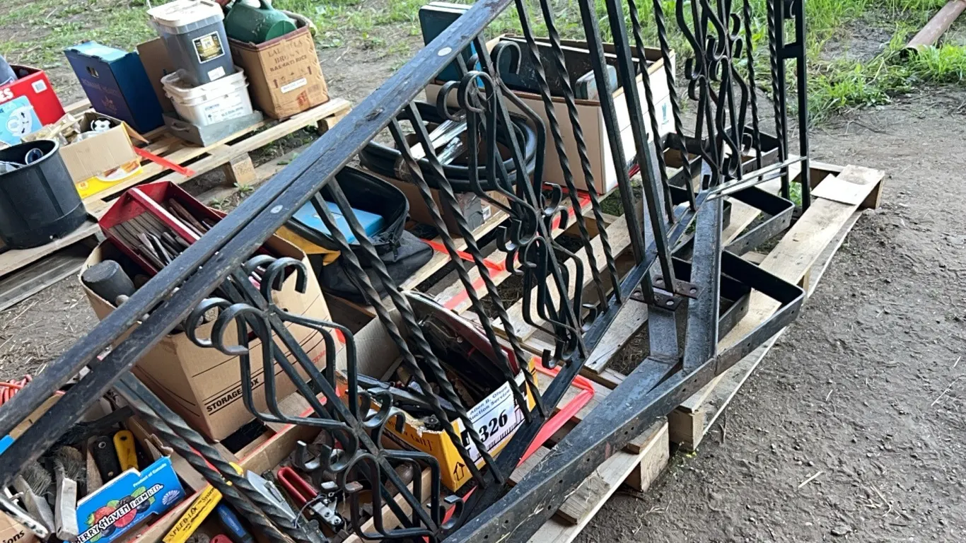 SET OF ROD IRON RAILING