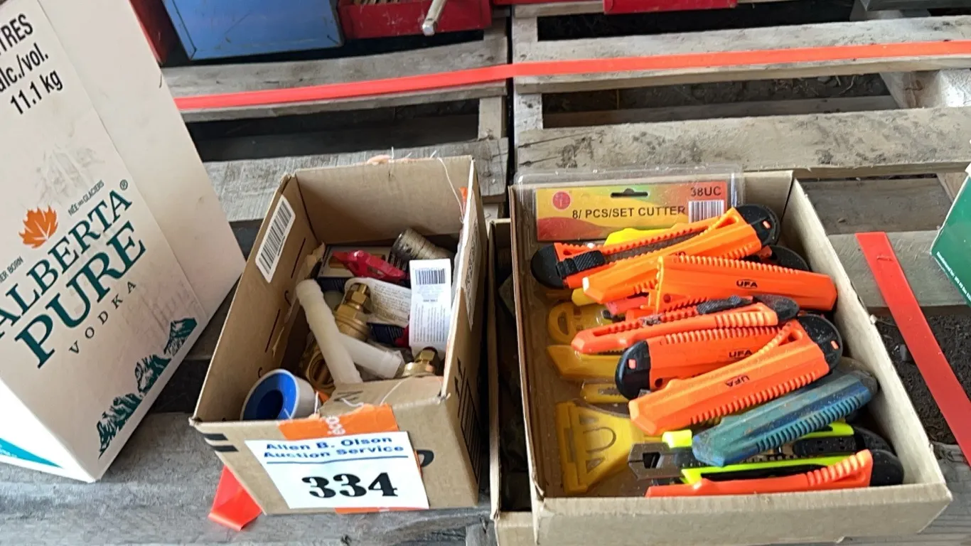 PLUMB SUPPLIES, VALVES, PIPE NIPPLES & BOX CUTTER