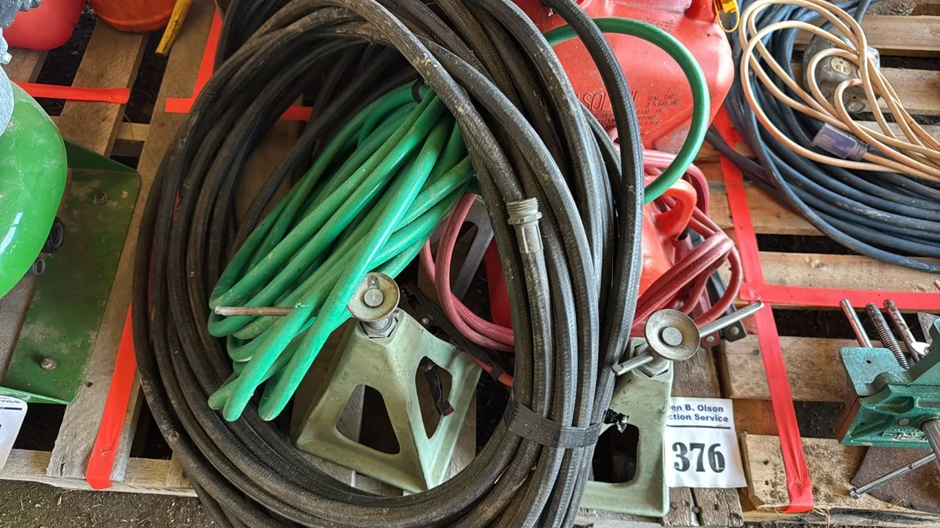 JERRY CANS, JACK STANDS, GARDEN HOSE & BOOSTER CABLES