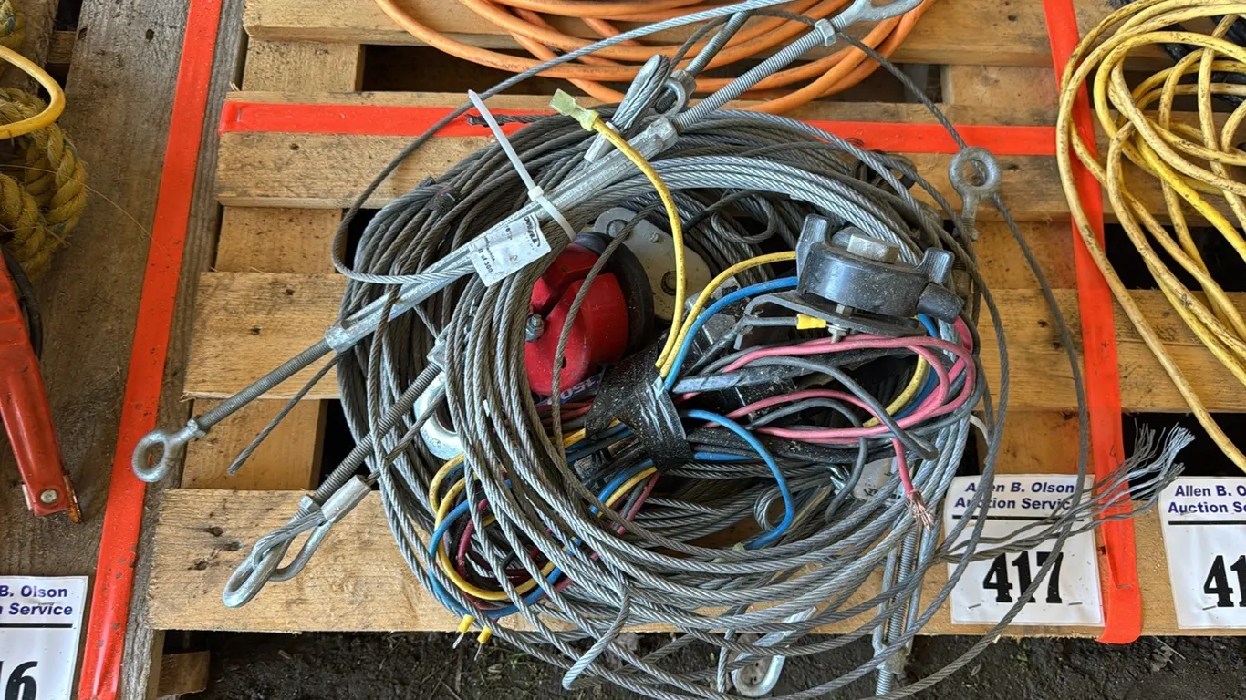 ASSORT WINCH CABLES & 15K 16 SUPER WINCH w/ SWITCH