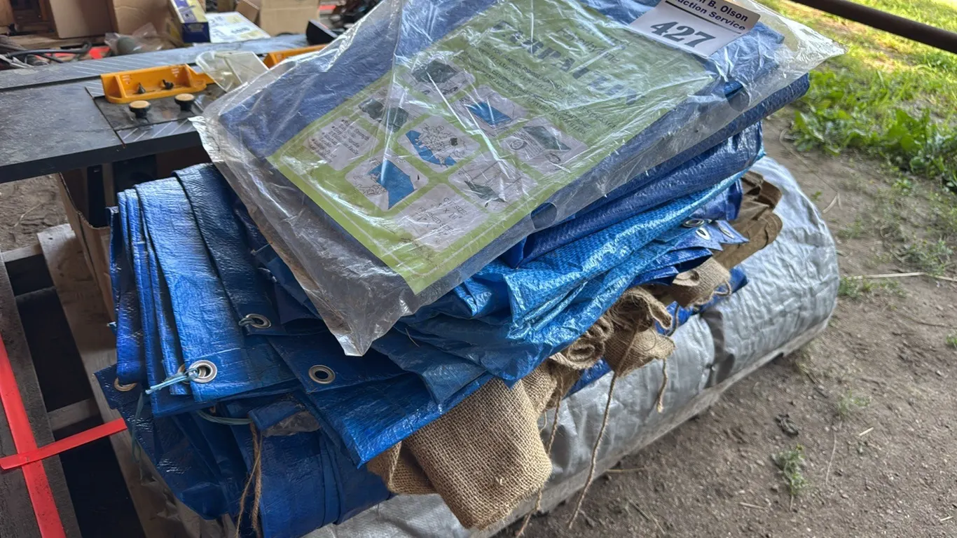 7 - ASSORT TARPS - VARIOUS SIZES