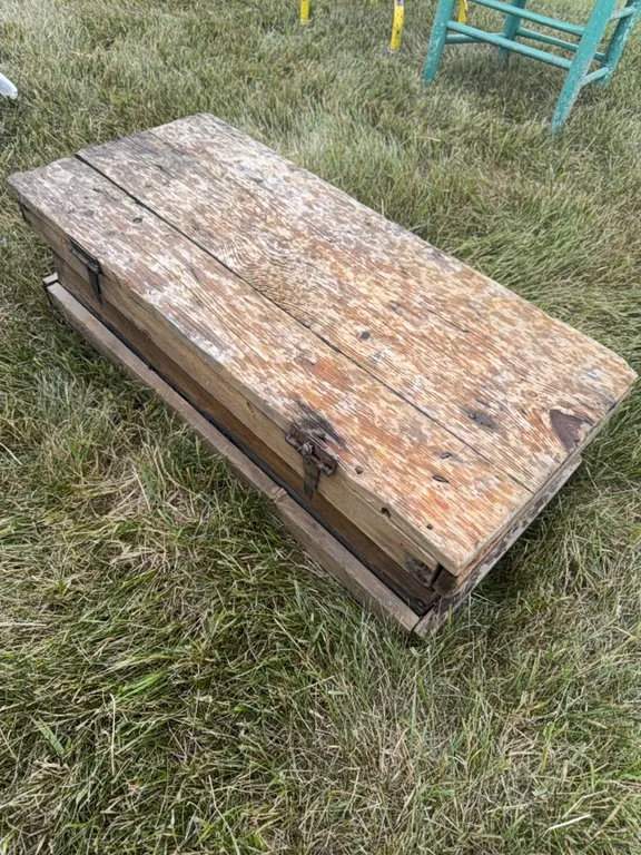 old wooden tool chest