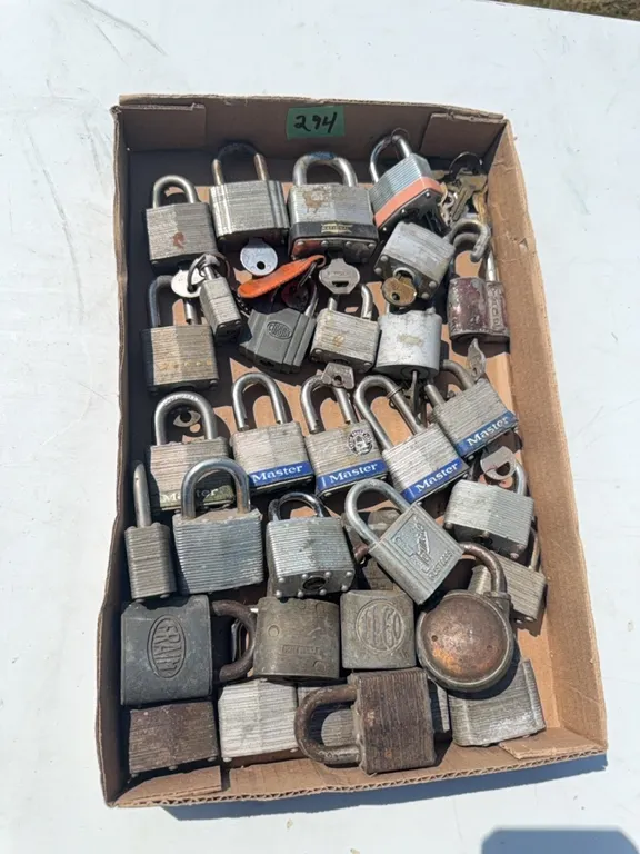 Padlocks - some with keys