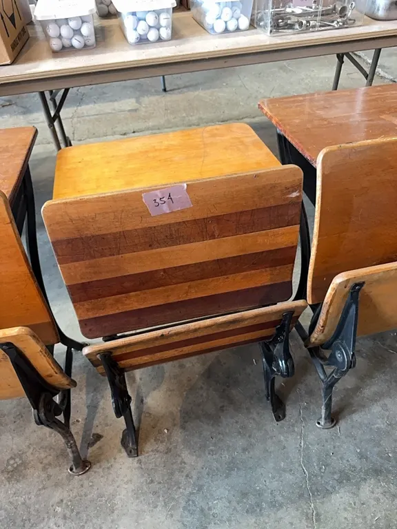 School desk, cast iron