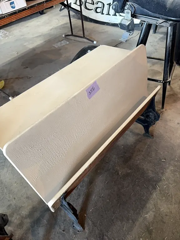 School desk, 2 seater, cast iron