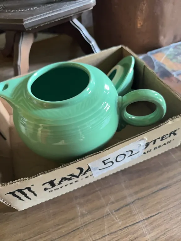 fiestaware seamist green tea pot with lid