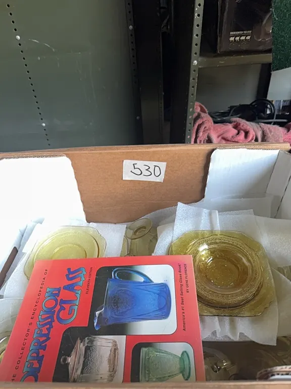 Several pieces of Madrid depression glass 1932-1939