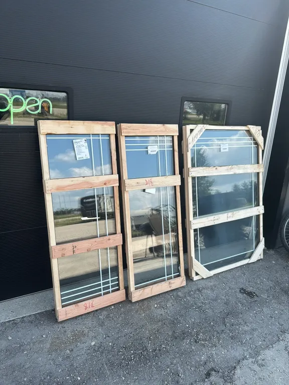 38 3/4” x56 3/4” and 19 3/4”x56 3/4” triple pane window inserts